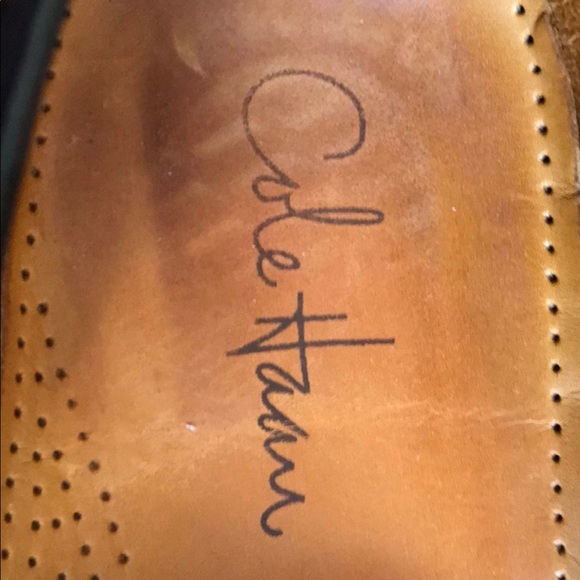 ๐ 2 PAIR - COLE HAAN LEATHER DRESS SHOES ๐ BLACK & BROWN - Picture 9 of 10